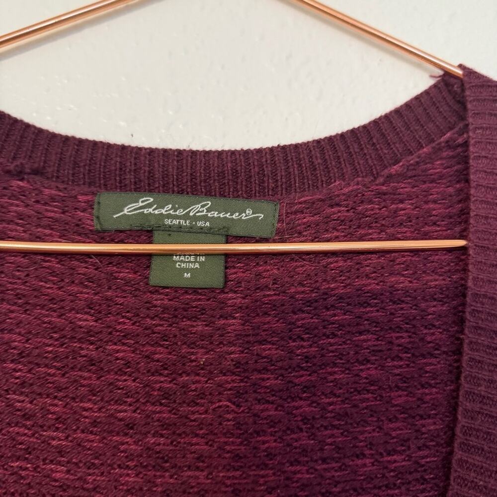 Eddie Bauer Deep Red Cardigan Sweater - Picture 2 of 8